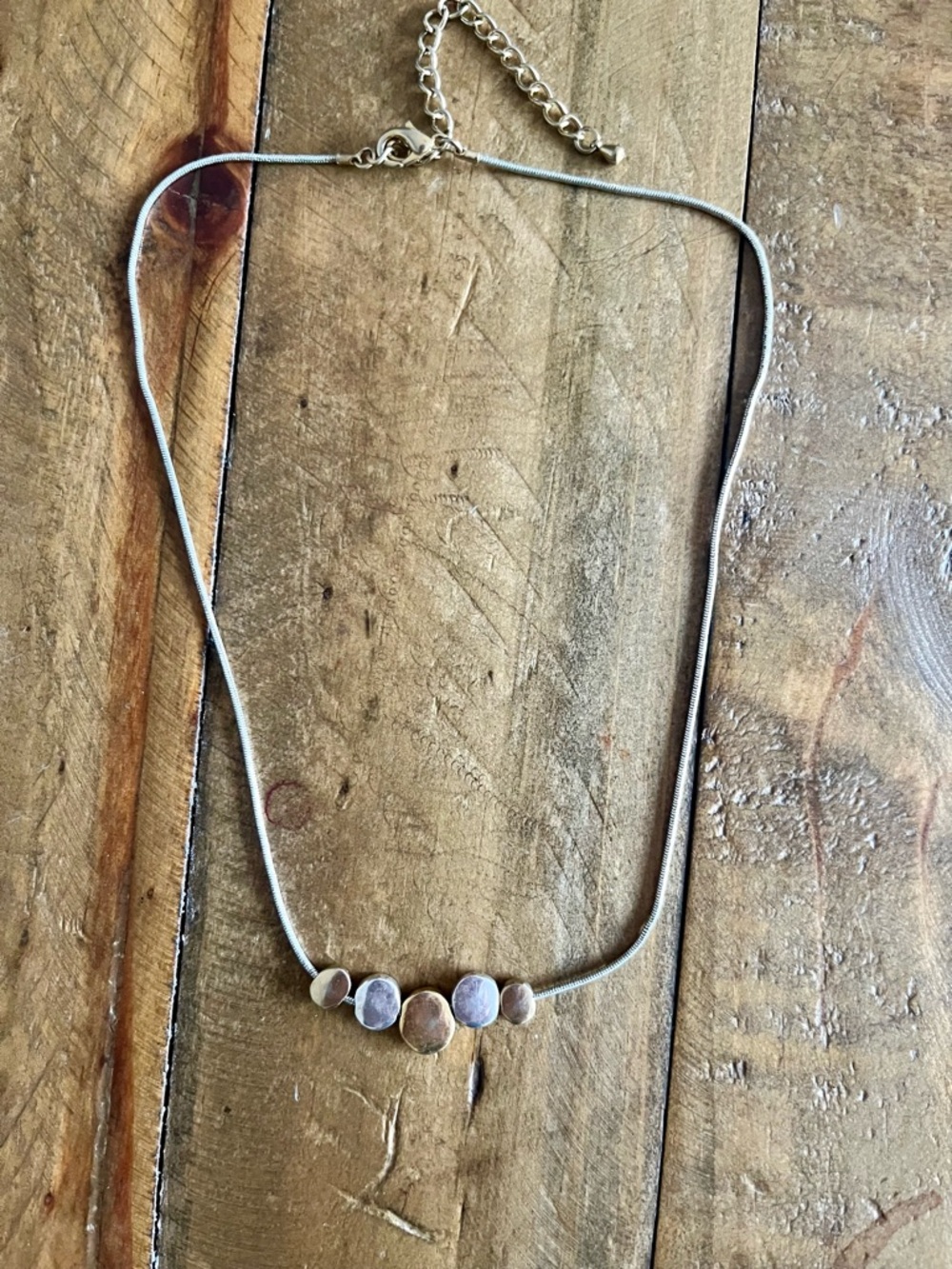 Minimalist Necklace with Mixed Metal Accents - Women's Jewelry